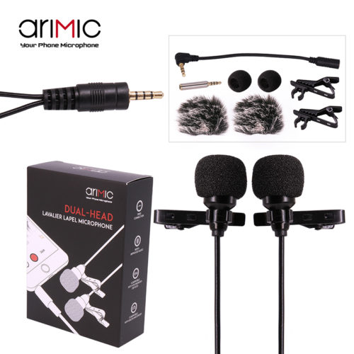 Ulanzi AriMic Dual-Head Lavalier Петличный двойной микрофон 6 м для лекции или интервью