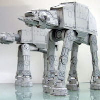 Бумажные 3D пазлы конструктор AT-AT Имперский шагоход из Star Wars (Звездные войны)