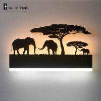 Черный светильник картина на стену Животные