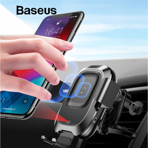 Baseus Qi Автомобильный держатель для телефона в воздуховод с беспроводной зарядкой