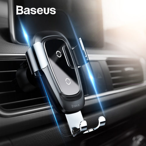 Baseus Qi Автомобильный универсальный держатель для телефона в воздуховод с беспроводной зарядкой