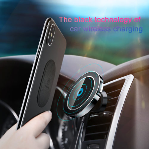 Baseus Magnetic Phone Holder Qi Автомобильный универсальный магнитный держатель для телефона в воздуховод или на приборную панель с беспроводной зарядкой