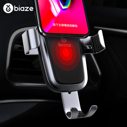 Biaze C42 10W Qi Автомобильный универсальный держатель для телефона в воздуховод с беспроводной зарядкой