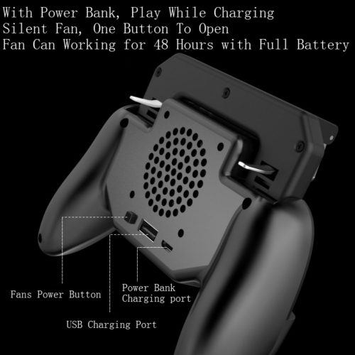 Мобильный триггер L1R1 беспроводной геймпад джойстик держатель для телефона для игры в Pubg с вентилятором 4000/2000 мАч