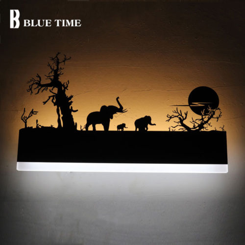 Черный светильник картина на стену Животные