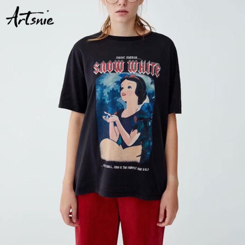 Женская черная футболка Белоснежка (Snow White)