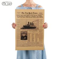 Винтажный плакат с новостями из газеты о Титанике