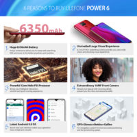 Ulefone Power 6 Смартфон мобильный телефон Android 9,0 6350 мАч 6,3″ 64 Гб