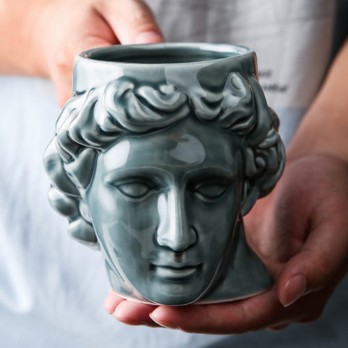 Керамическая кружка чашка в виде головы Давида