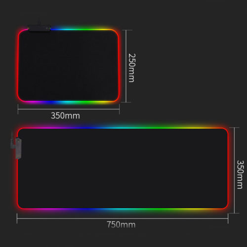 HECULAS светящийся RGB LED коврик для мыши 25×35 см, 35×75 см