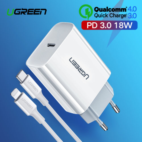 Ugreen зарядное устройство адаптер 18 Вт с поддержкой быстрой зарядки Quick Charge 4,0/3,0