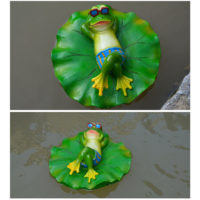 Плавающие декоративные садовые игрушки фигурки в виде лягушек на кувшинках