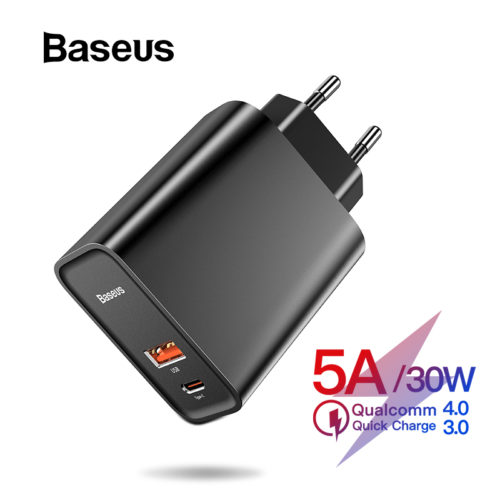 Baseus зарядное устройство адаптер с поддержкой быстрой зарядки Quick Charge 4,0/3,0 30 Вт