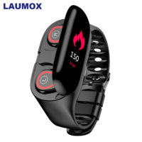 LAUMOX M1 2 в 1 беспроводные Bluetooth наушники + умный смарт браслет часы