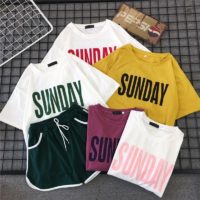 Комплект женские шорты и футболка с надписью Sunday