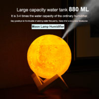 Ультразвуковой увлажнитель воздуха лампа в виде луны 880 мл