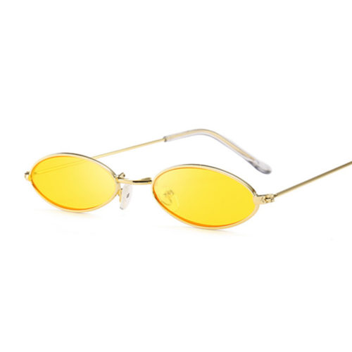 Солнцезащитные винтажные женские очки в стиле ретро овальной формы в металлической оправе