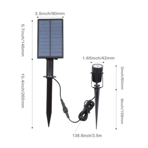 T-SUN Светодиодный водонепроницаемый уличный точечный светильник в землю на солнечной батарее