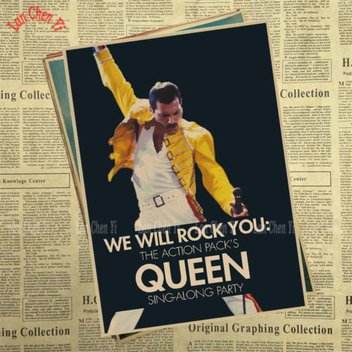 Винтажные крафтовые постеры плакаты с Freddie Mercury (Фредди Меркьюри) из Queen