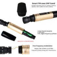 UX2 UHF беспроводной светодиодный караоке микрофон с портативным usb-приемником