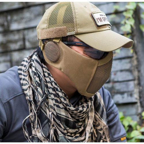 Тактическая маска с защитой для ушей для пейнтбола