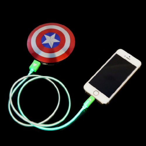 Power bank портативное зарядное устройство в виде щита Капитана Америки 7000 мАч