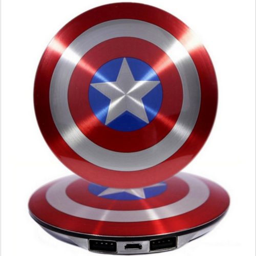 Power bank портативное зарядное устройство в виде щита Капитана Америки 7000 мАч