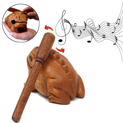 Музыкальная деревянная игрушка в виде жабы