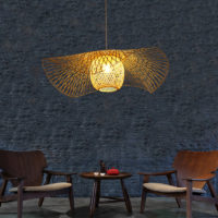 Бамбуковый плетеный ротанговый абажур на потолочную лампочку