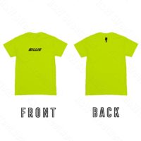 Кислотно зеленая футболка Билли Айлиш и надписью Billie