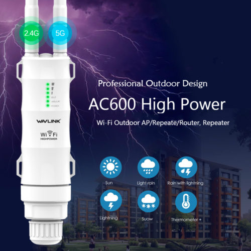 Wavlink AC600 Мощный уличный Wi-Fi роутер 2,4 / 5 ГГц