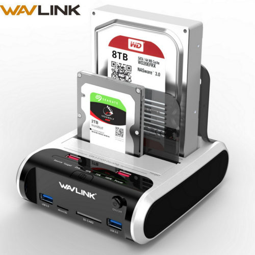 Wavlink Dual Bay SATA HDD внешний жесткий диск док-станция 5 Гбит/с