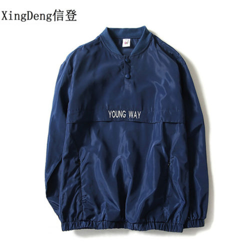 XingDeng модный ветронепроницаемый бомбер мужская анорак с надписью Young Way