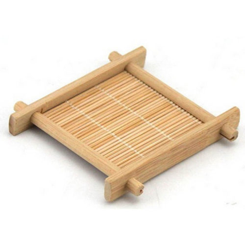 Квадратная бамбуковая плетеная подставка под чашку, кружку или стакан