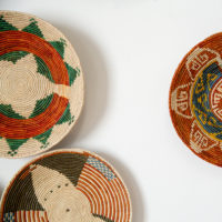Декоративные круглые настенные тарелки из ротанга 30-39 см