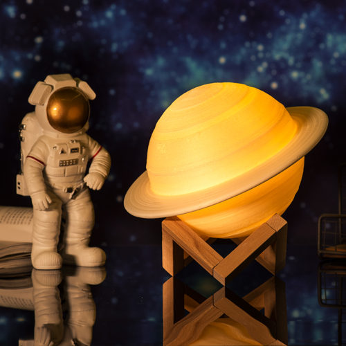 Настольная 3D лампа светильник в виде планеты Сатурна