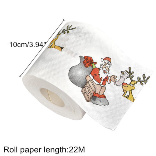 Туалетная бумага с новогодними рисунками (с Санта Клаусом)