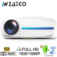 WZATCO C2 светодиодный проектор 4K Full HD 1080P Android 9,0 Wi-fi