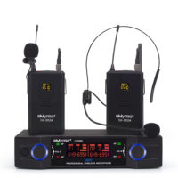 Iiimymic IU-302A Профессиональный беспроводной микрофон радиосистема (2 петлички + 2 головных микрофона + 2 передатчика)