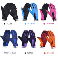 Зимние теплые спортивные перчатки унисекс с пальцами для сенсорных телефонов и молнией