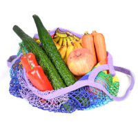 Радужная разноцветная тканевая сетчатая сумка авоська