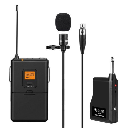 Fifine K037 Профессиональный UHF беспроводной микрофон петличка (микрофон + передатчик)