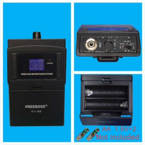 Freeboss KV-22H2 Профессиональный VHF беспроводной микрофон петличка (2 микрофона + 2 передатчика)