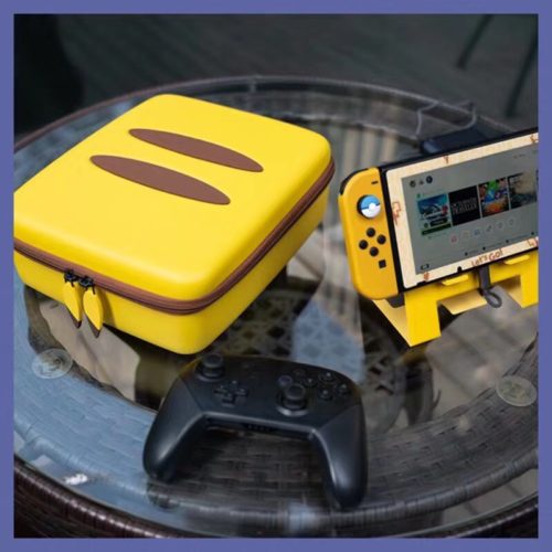 Жесткий желтый EVA чехол сумка с ручкой для Nintendo Switch