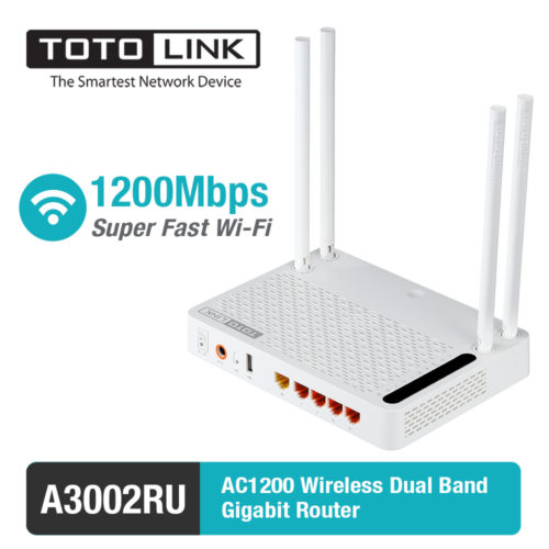 TOTOLINK A3002RU AC1200 беспроводной двухдиапазонный Wifi роутер маршрутизатор с поддержкой AC 2,4 + 5 ГГц, 300/867 Мбит/с