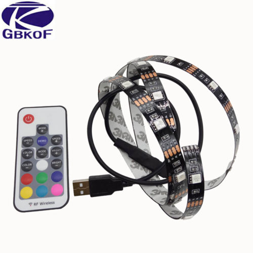 GBKOF Светодиодная водонепроницаемая гибкая RGB USB лента 5050 с пультом дистанционного управления
