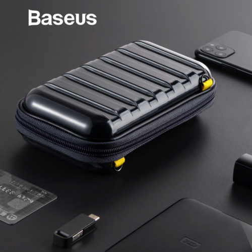 Baseus Противоударная сумка чехол с прозрачной стороной для хранения для проводов, кабелей, адаптеров