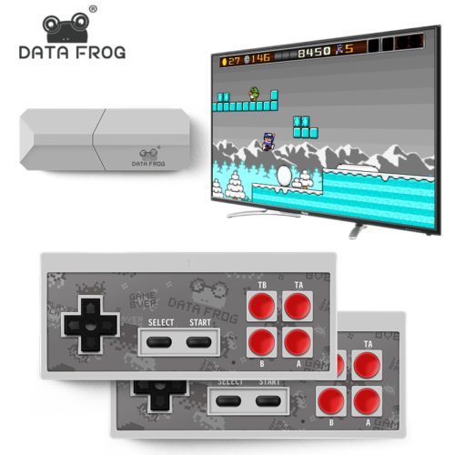Data Frog Беспроводная портативная 8-битная мини-консоль с поддержкой AV/HDMI, 600 игр