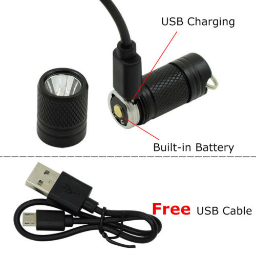 Карманный маленький перезаряжаемый светодиодный USB фонарик брелок