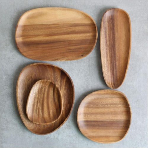 Неправильной формы деревянные подносы-лотки для декора, хранения или еды